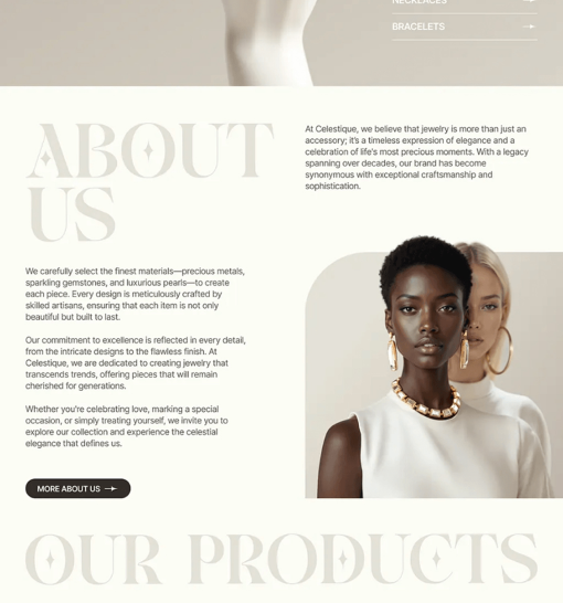 Luxury jewelry website project