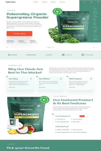 Paleovalley organic products website